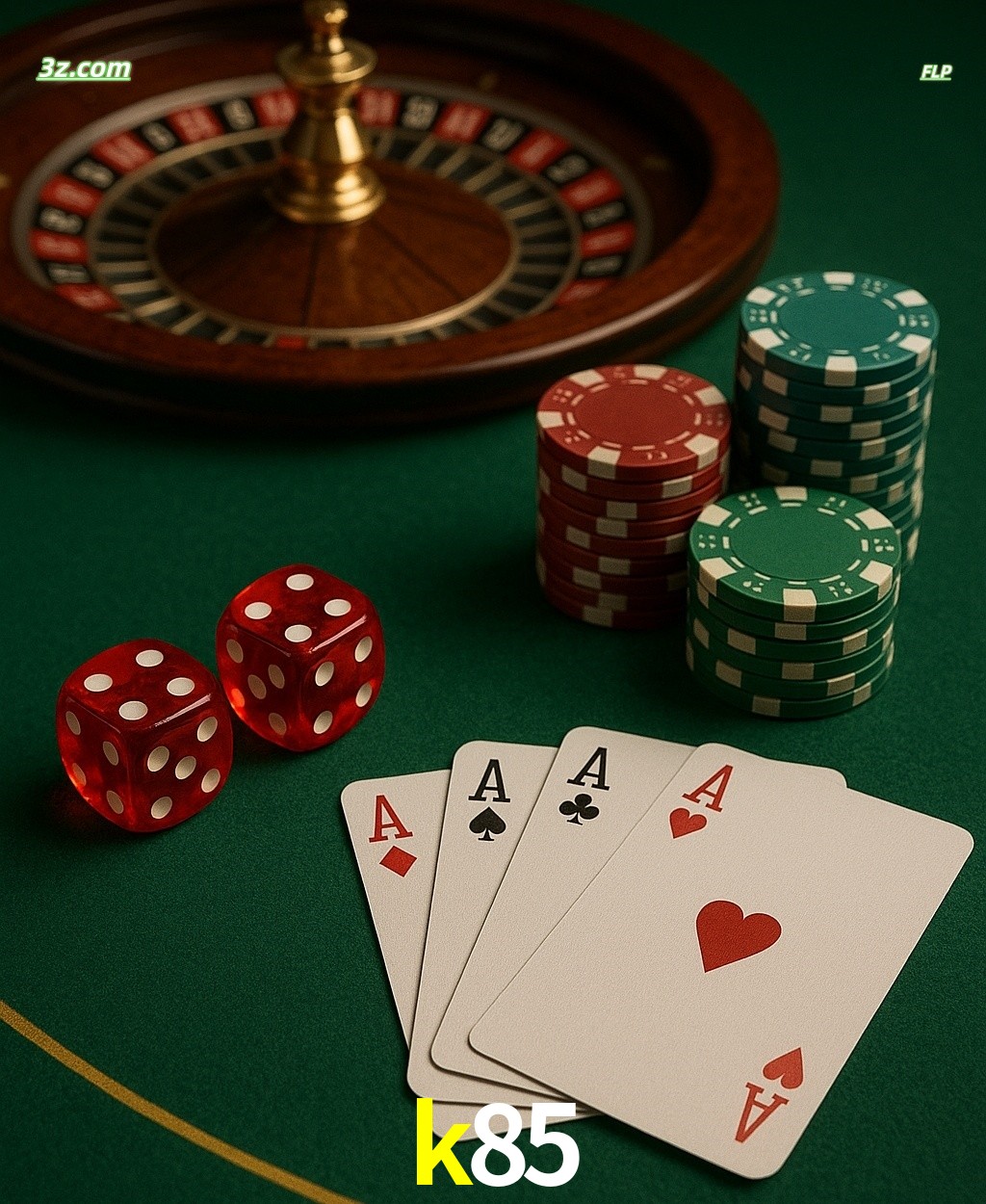 Cassino online k85 com jogos de mesa: roleta, dados, pôquer e fichas